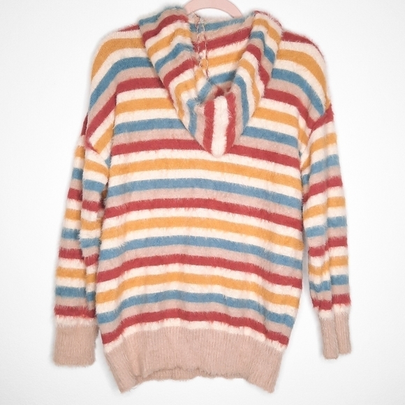 Anthropologie Oliver by Escio Multi Colored Striped Hoodie Sweater M - Picture 3 of 5